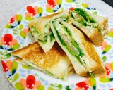 息子考案〜生ハムレタスのホットサンド作り方8写真