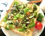 ピーマン1個と、天かすのお好みトースト作り方5写真