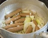 マスタードグリーンとソーセージの蒸し煮作り方3写真