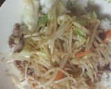 簡単！シャキシャキもやしのおろし牛丼作り方3写真