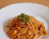 オイルサーディンと長ネギのトマトパスタ作り方5写真