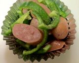 ウインナとピーマンのピザ風オーブン焼き♡作り方3写真