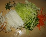 アーモンドのたれで☆サラダうどん作り方1写真