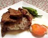 甘辛♡簡単割り下deすき焼き風ｽﾃｰｷ丼作り方3写真