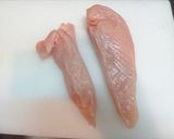 食品乾燥機で鶏胸肉ジャーキー｜犬のおやつ作り方2写真