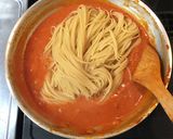 牛乳で簡単！エビのトマトクリームパスタ♪作り方6写真
