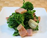 菜の花とベーコンの炒めもの作り方5写真