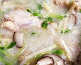 手羽元と筍と椎茸の中華粥作り方4写真