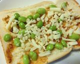 ピリっとなんば味噌✯枝豆たぬきトースト作り方5写真