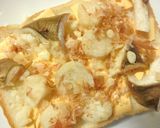 エリンギ×チーズの塩昆布おかかトースト作り方4写真