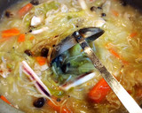 鍋料理の〆しめが簡単皿うどんに大変身。作り方3写真