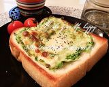 キャベツと黄身溢れる・巣ごもり☆トースト作り方8写真