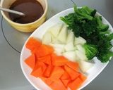 ごろごろ野菜と鶏胸肉の味噌照り焼き炒め作り方3写真