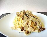 鯖の味噌煮で作る【和風クリームパスタ】作り方4写真