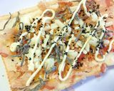 卵1/2個✯塩昆布おかかチーズトースト作り方4写真