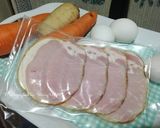 ノンメタポークロースハムで巣ごもり玉子作り方1写真