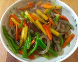 サツマイモと突きコンニャクの炒め物作り方5写真