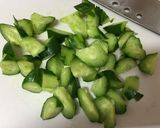 ヘルシー！豆腐のもずくとキュウリがけ作り方1写真