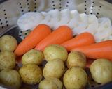 ストウブでヘルシー牛しゃぶ蒸し野菜作り方1写真