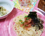 たらこガーリックオリーブオイル漬けパスタ作り方4写真