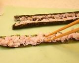 ピンクのお花太巻き、恵方巻き作り方1写真