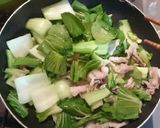 チンゲン菜と豚肉と卵のとろみ炒め作り方3写真