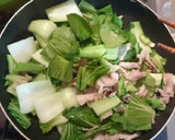 チンゲン菜と豚肉と卵のとろみ炒め作り方3写真