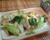 チンゲン菜と豚肉と卵のとろみ炒め作り方6写真