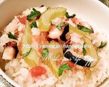セロリ香る・梅とタコ☆炊き込みご飯作り方4写真