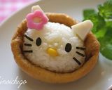 キティ稲荷弁当（キャラ弁）作り方10写真