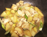 大根とネギと鶏もも肉の煮焼き作り方4写真