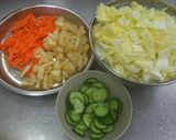 白菜と油揚げの酢の物★作り方1写真