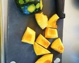 フライパン 簡単　かぼちゃ煮　(鰹だし)作り方1写真