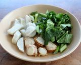 レンジで☆ほたてと里芋のミルク味噌スープ作り方1写真