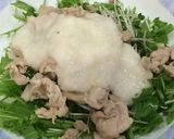 簡単♪水菜と豚肉と長芋の山かけサラダ作り方6写真