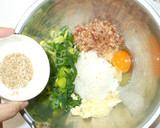 簡単！残りご飯でお好み焼♪残りご飯の夕食作り方2写真