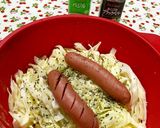 バジル風味のソーセージとキャベツサンド♬作り方3写真