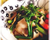新野菜アスパラ菜とエリンギのオリーブ炒め作り方6写真