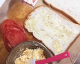 朝食ランチに卵トマ、チーズのサンドイッチ作り方1写真