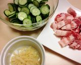 きゅうりとカリカリ豚の炒め和え作り方1写真