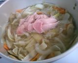 玉ねぎと根菜 白菜 鶏むね肉のお味噌汁♪作り方7写真