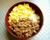 肉味噌そぼろの三色丼作り方3写真