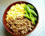 肉味噌そぼろの三色丼作り方4写真