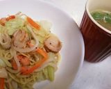 ★シーフードMixの塩焼きそば+スープ★作り方7写真