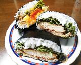 ピカタと目玉焼きのおにぎらず☆作り方6写真