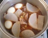 豚筋肉と大根と卵の中国風煮物作り方3写真