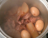 豚筋肉と大根と卵の中国風煮物作り方4写真