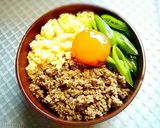 肉味噌そぼろの三色丼作り方5写真