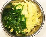 簡単♡味付け豚肉じゃがピーマン炒め作り方1写真