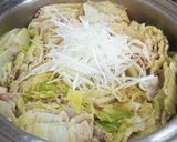 【豚バラ白菜の重ね鍋】@メモ用作り方6写真